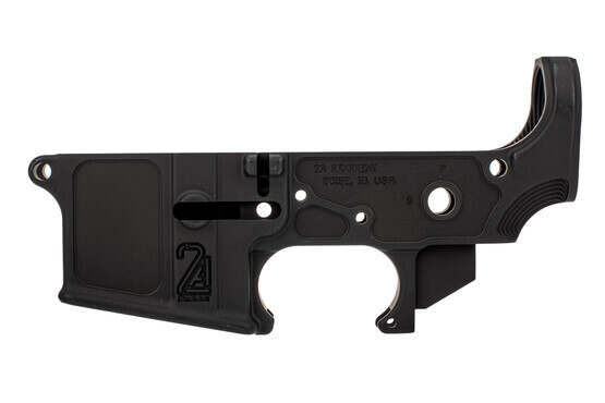 2A Armament Palouse Lite AR-15 stripped lower receiver features a black hardcoat anodized finish